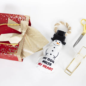 Pavilion - Canvas Dog Toy On Rope "My Dog Melts My Heart"