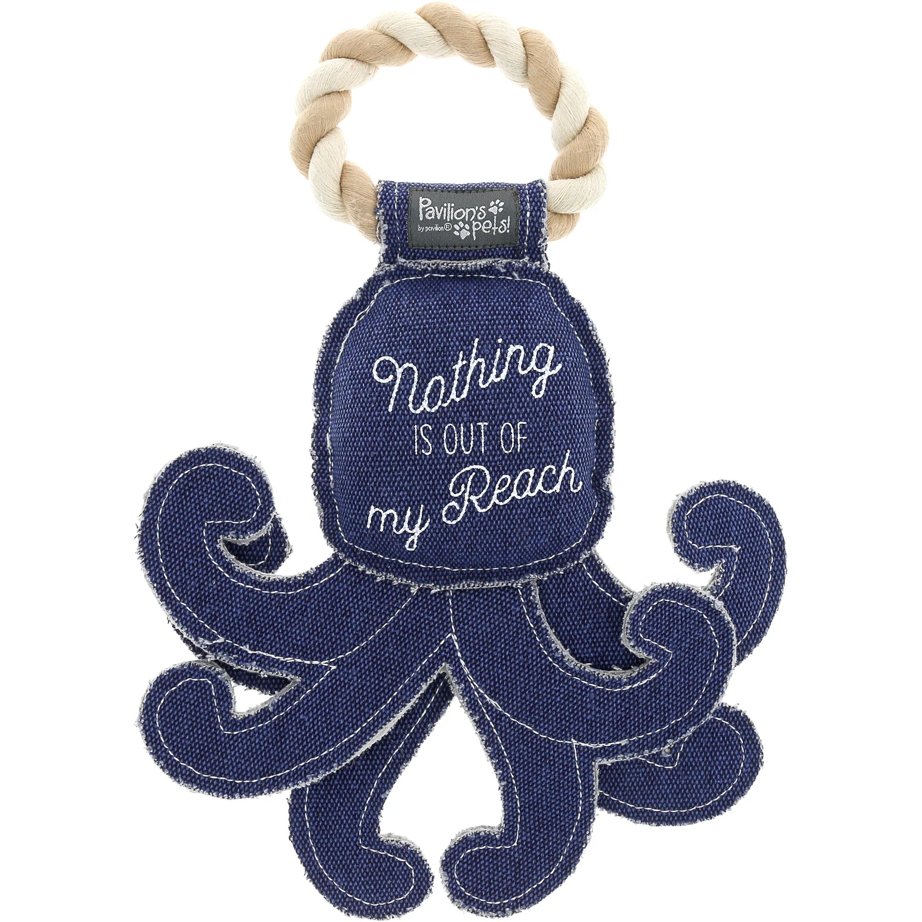 Pavilion - Canvas Dog Toy On Rope Octopus "Out of Reach"
