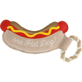 Pavilion - Canvas Dog Toy On Rope Hot Dog