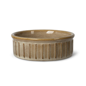 Petshop by Fringe Studio - Pet Bowl Vert Stripe Buff Stoneware