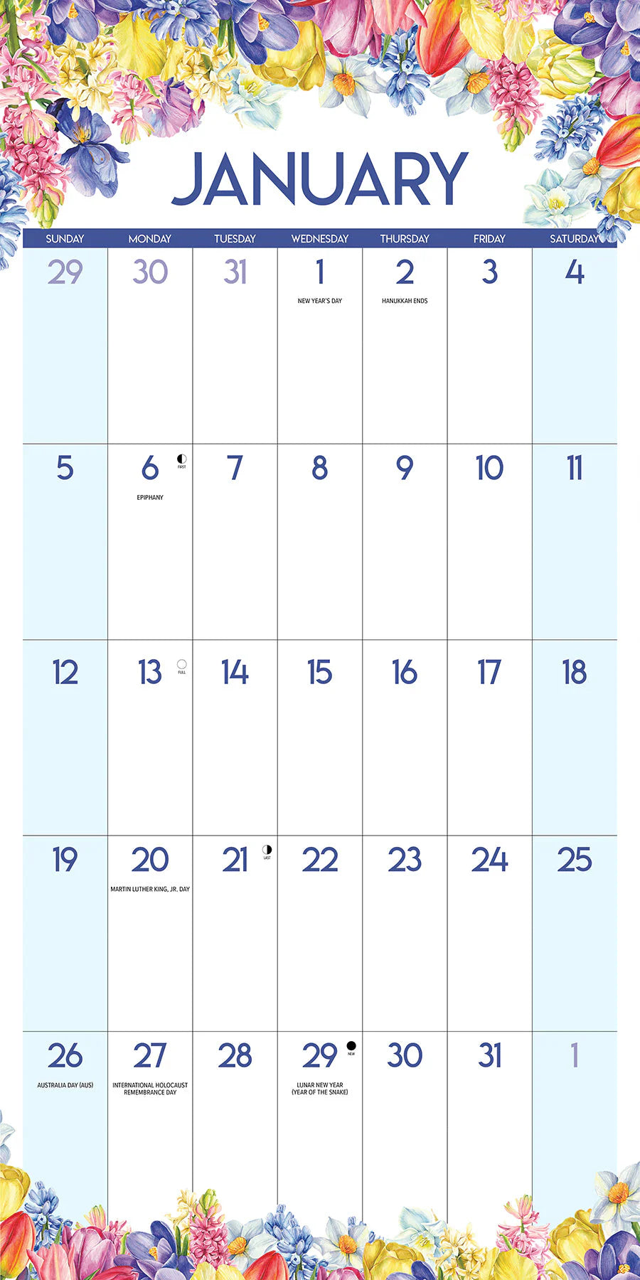 2025 Blooms Large Grid Calendar