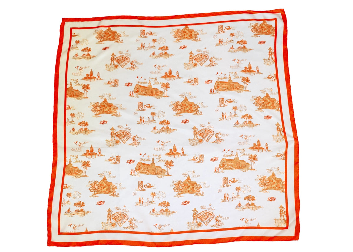 William & Lauren - OSU Toile Scarf Pistol Pete and Icons