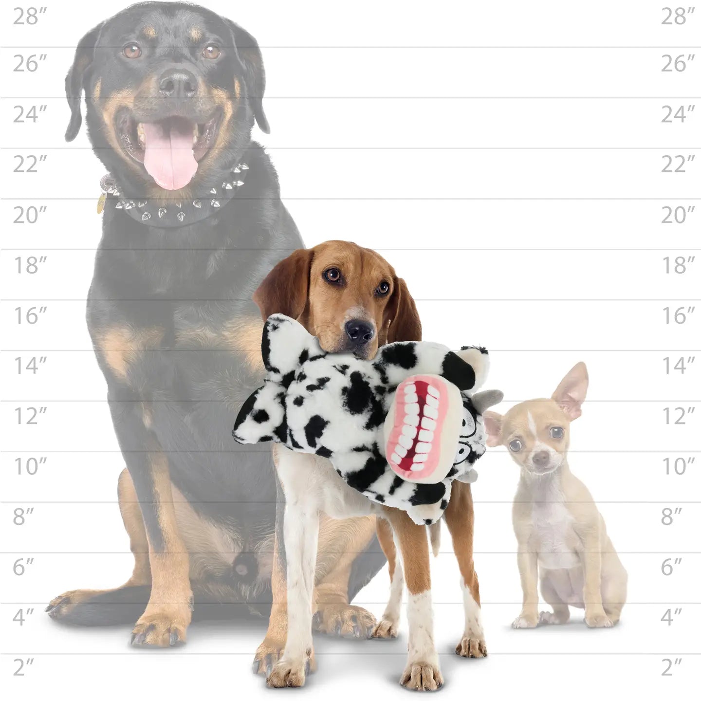 Tuffy Dog Toys - Mighty Angry Animals Cow Plush Squeaky Dog Toy
