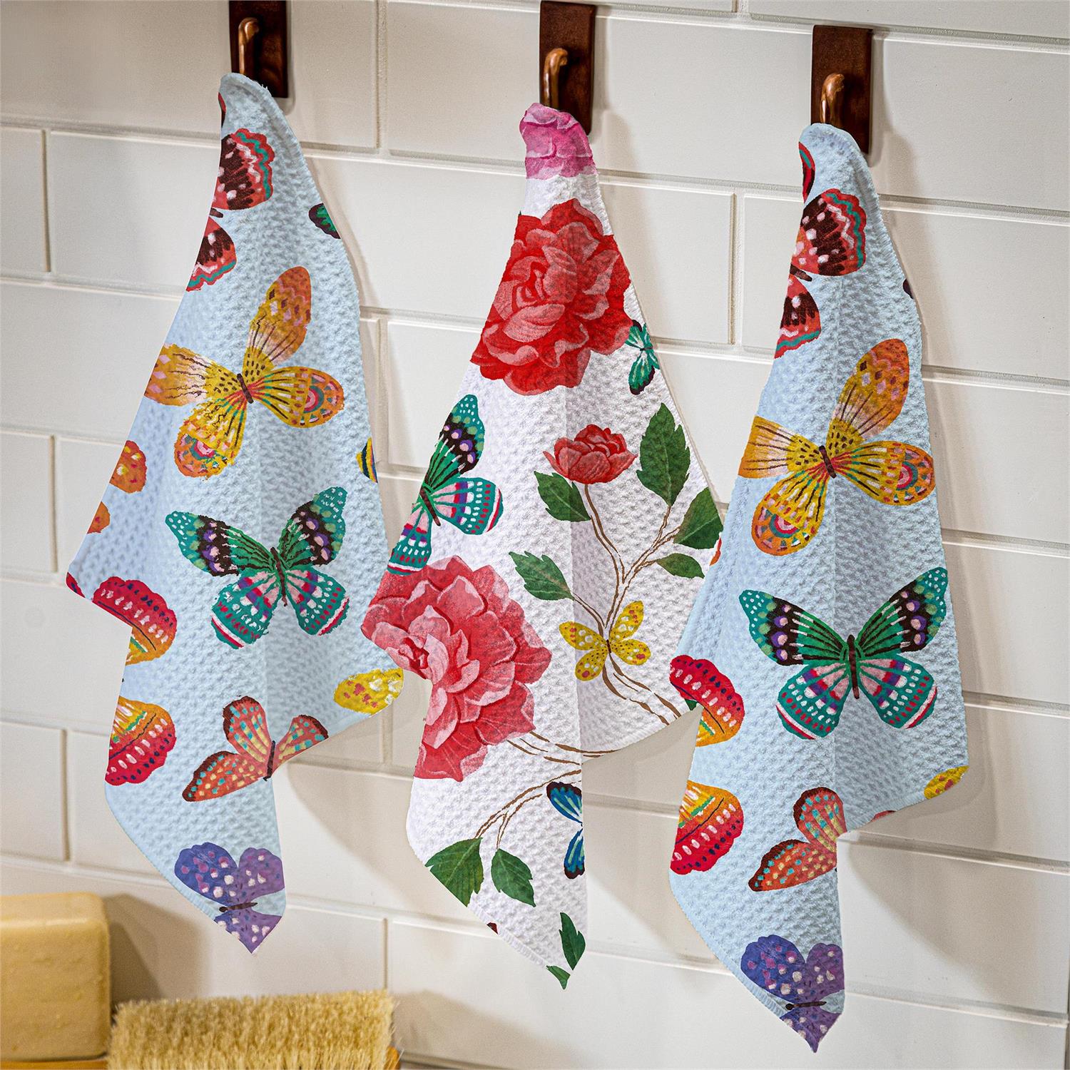 Evergreen Enterprises - Dish Cloth Quick Dry Butterfly Toile
