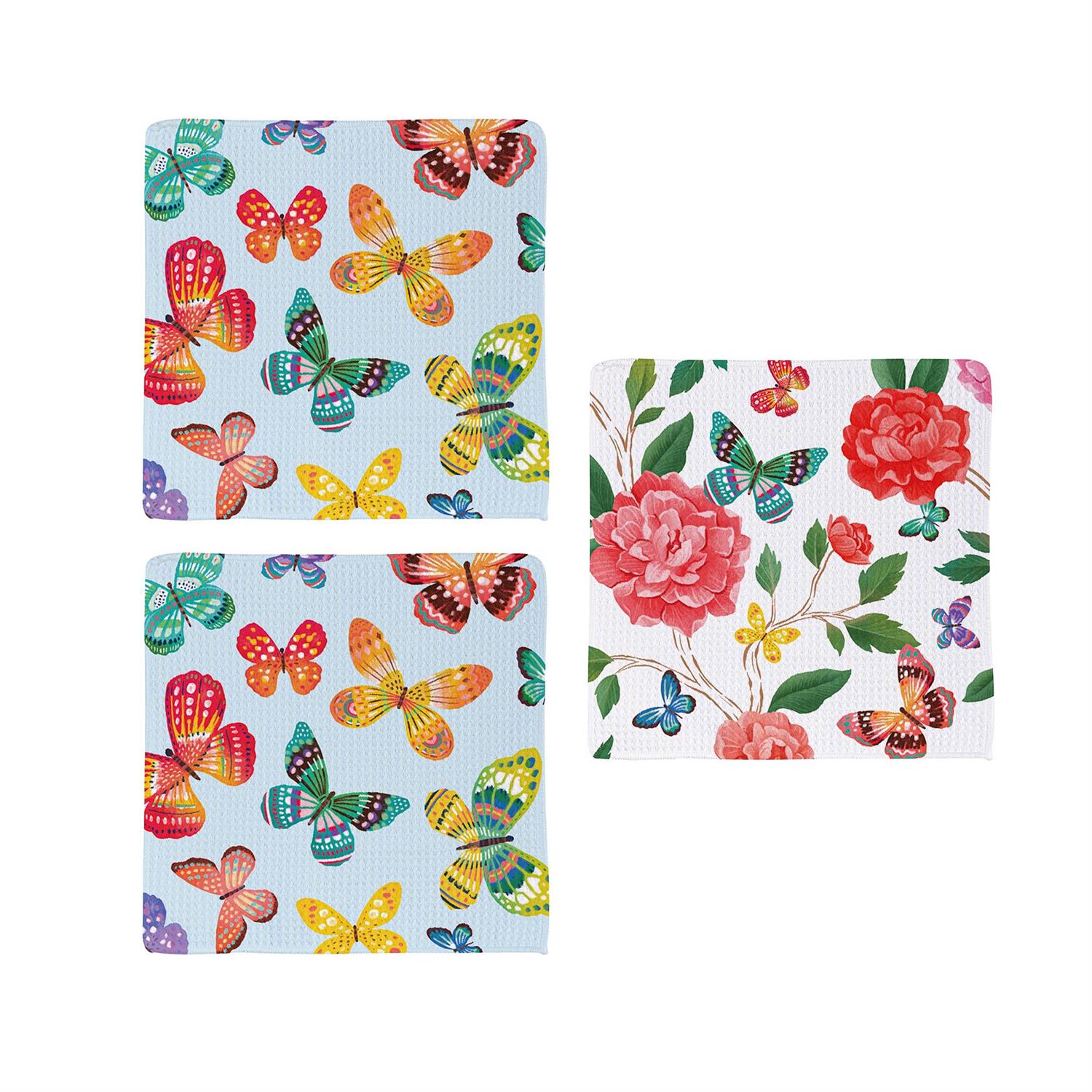 Evergreen Enterprises - Dish Cloth Quick Dry Butterfly Toile