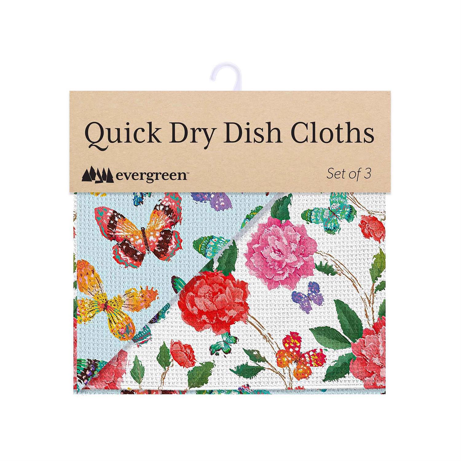 Evergreen Enterprises - Dish Cloth Quick Dry Butterfly Toile