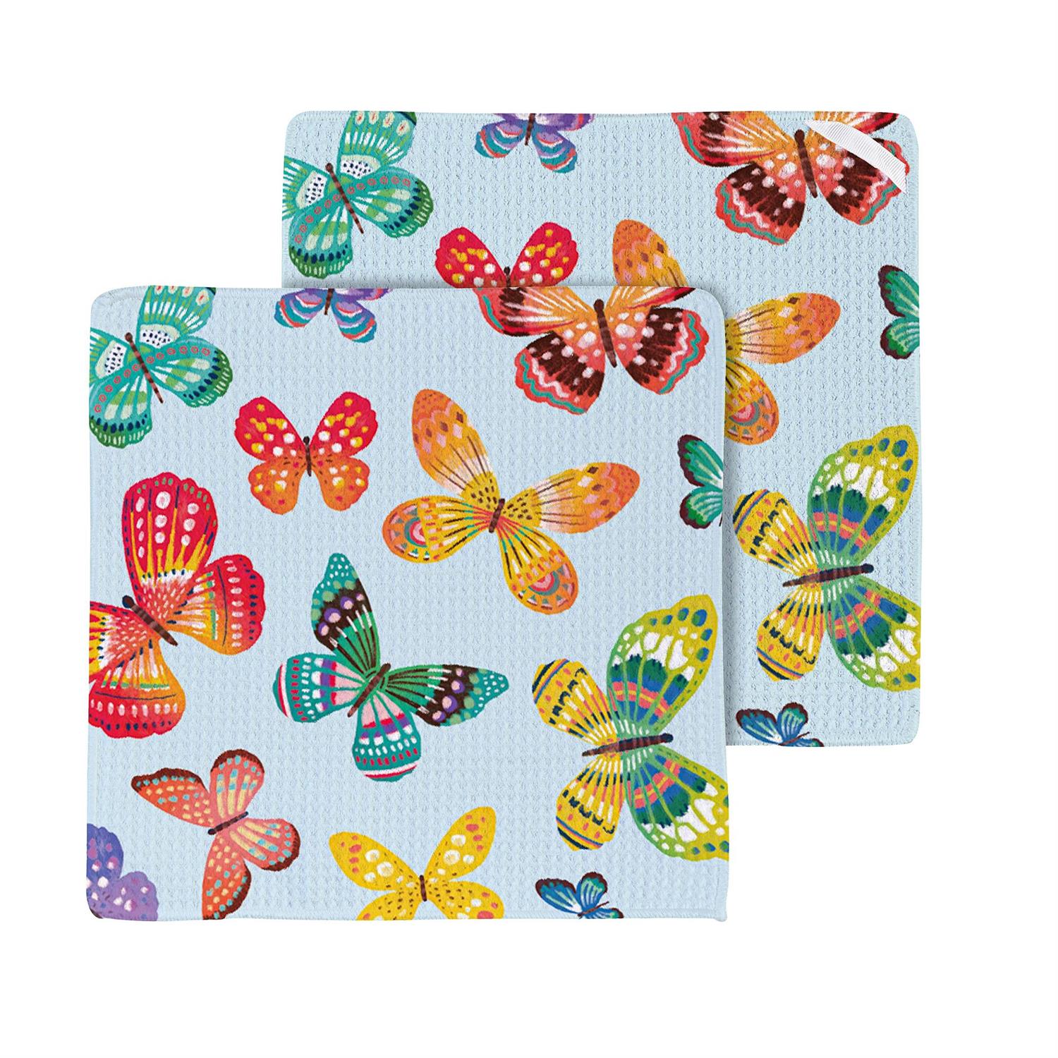 Evergreen Enterprises - Dish Cloth Quick Dry Butterfly Toile