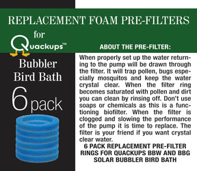 Replacement Foam Pre-Filters for Bubbler Bird Bath