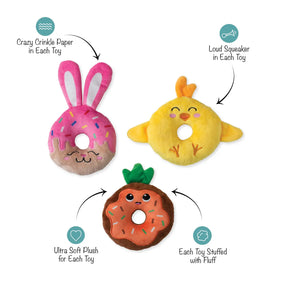 Petshop by Fringe Studio - Dog Toy 3 Pc Set Holey Donuts