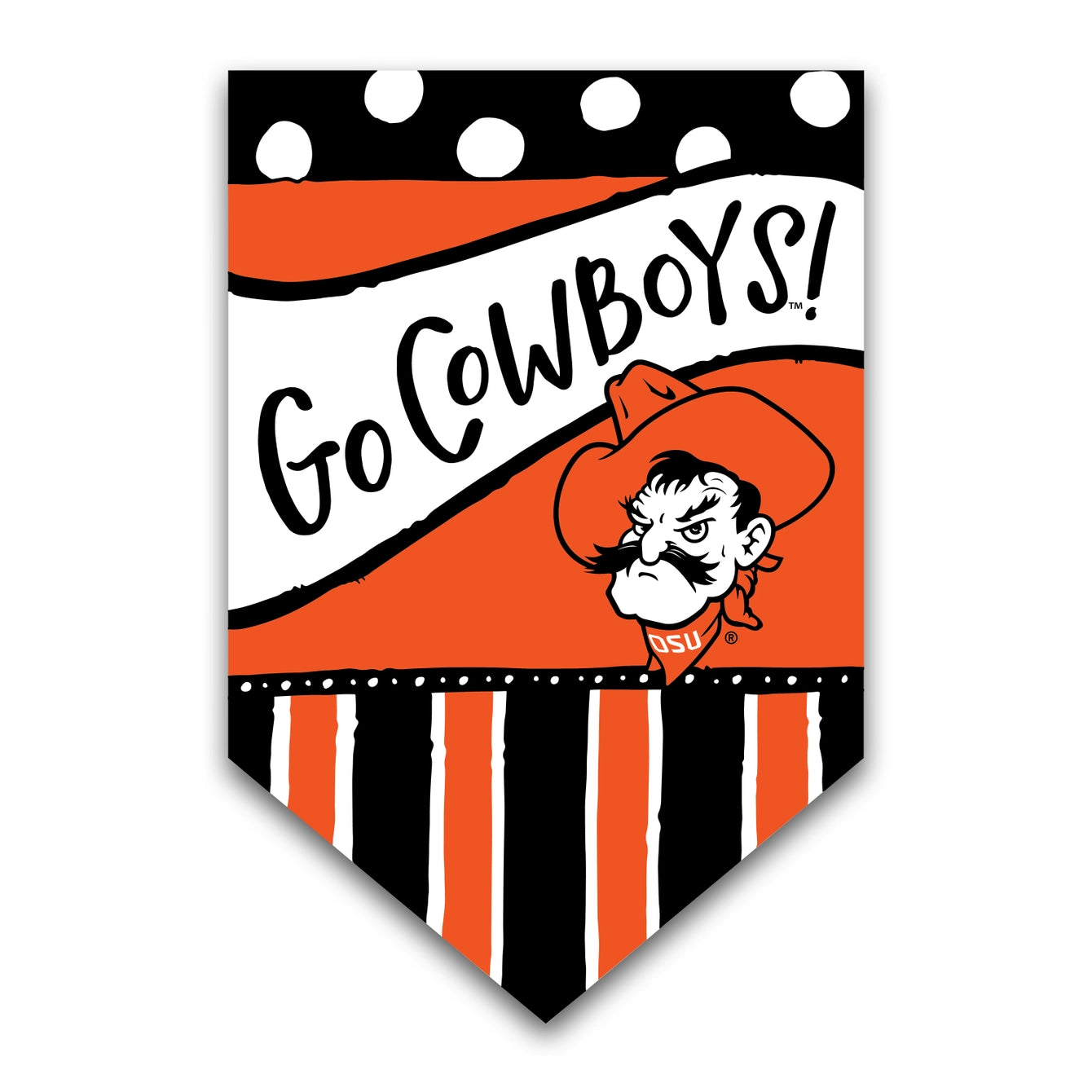 Collegiate Dots & Stripes Garden Flag