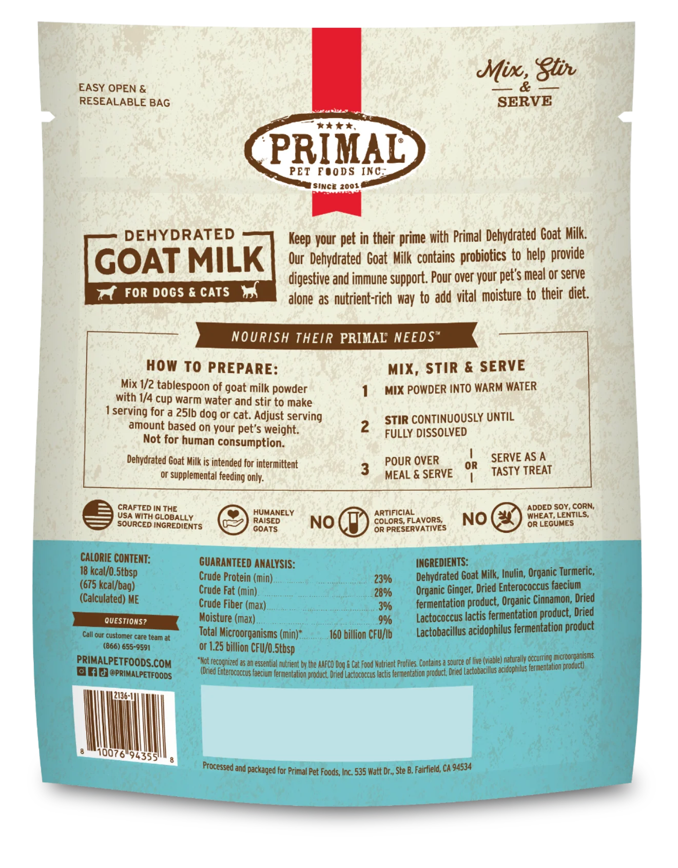 Primal Pet Foods Inc. - Primal Dehydrated Goats Milk Dog & Cat