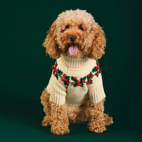 Foggy Dog - Dog Sweater Holly Bobble
