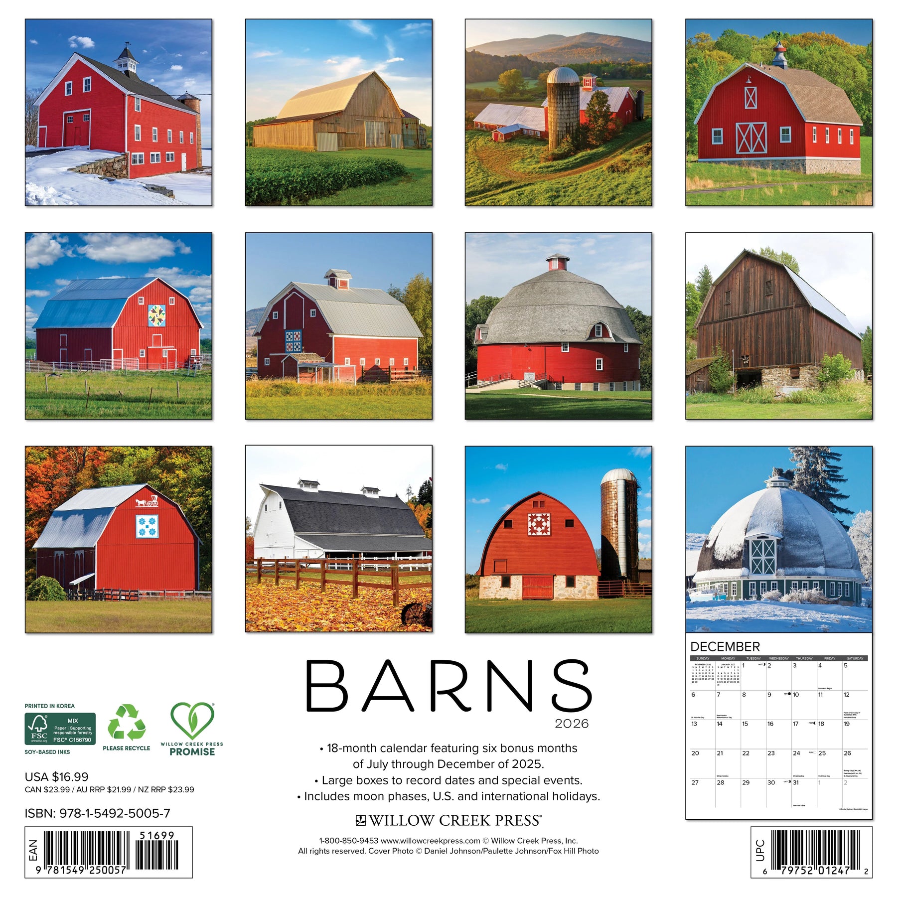 Willow Creek Press - 2026 Barn Calendar