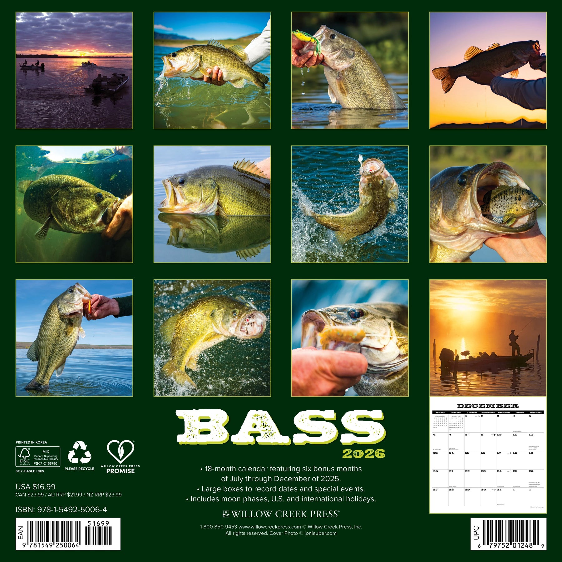 Willow Creek Press - 2026 Bass Calendar