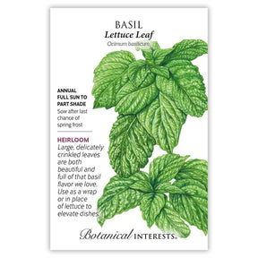 Botanical Interests, Inc. - Lettuce leaf Basil Seeds