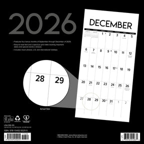 Willow Creek Press - 2026 Black & White Professional Large Grid Calendar
