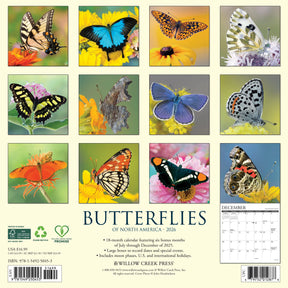 Willow Creek Press - 2026 Butterflies Of North America Calendar