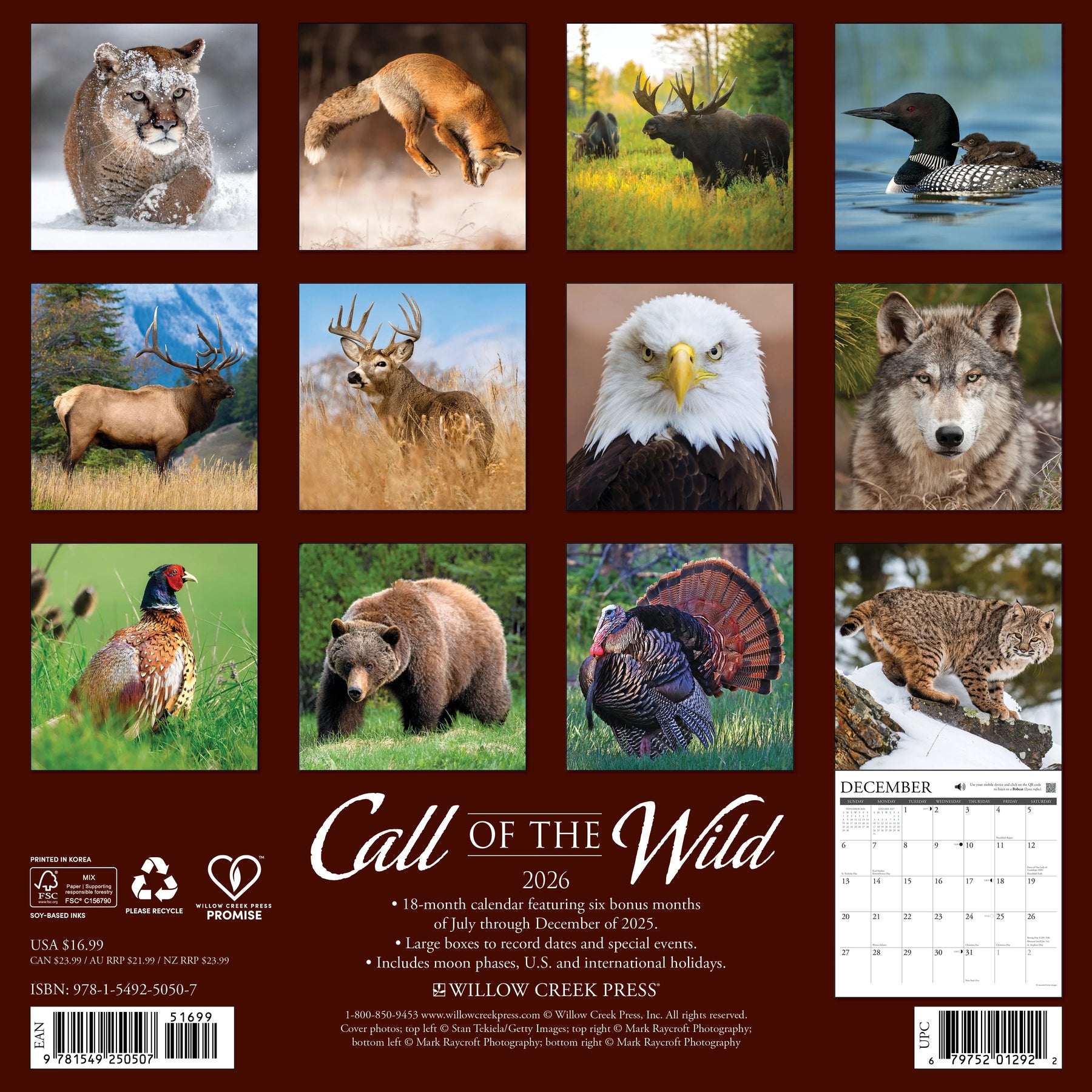 Willow Creek Press - 2026 Call Of The Wild Calendar