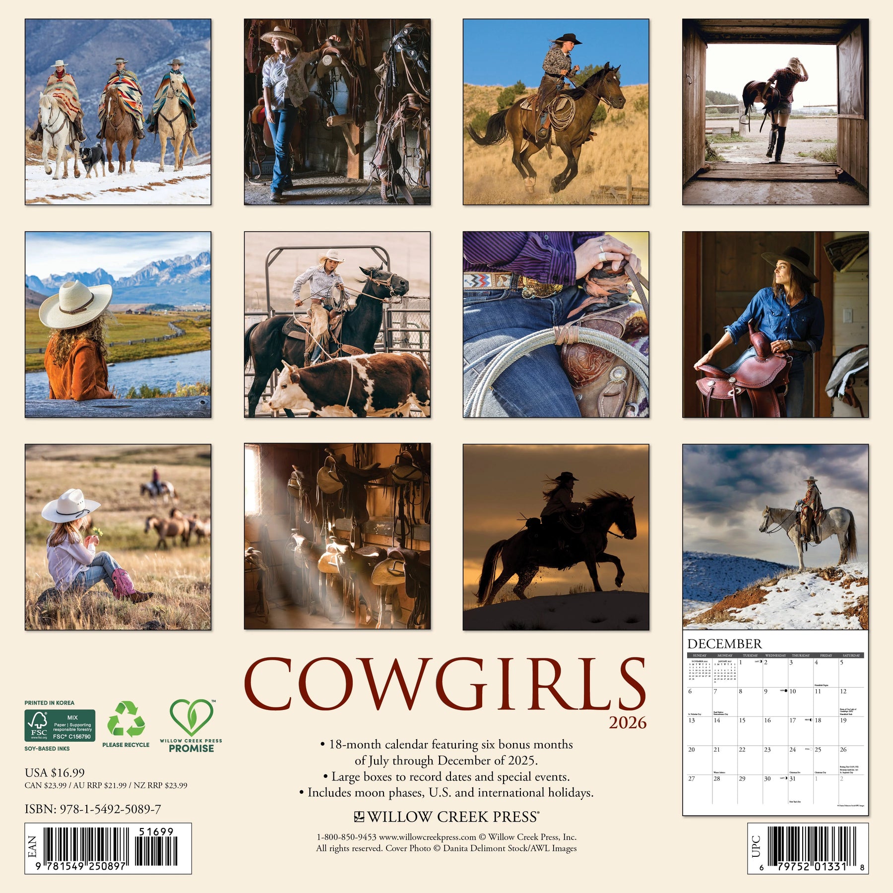Willow Creek Press - 2026 Cowgirls Calendar