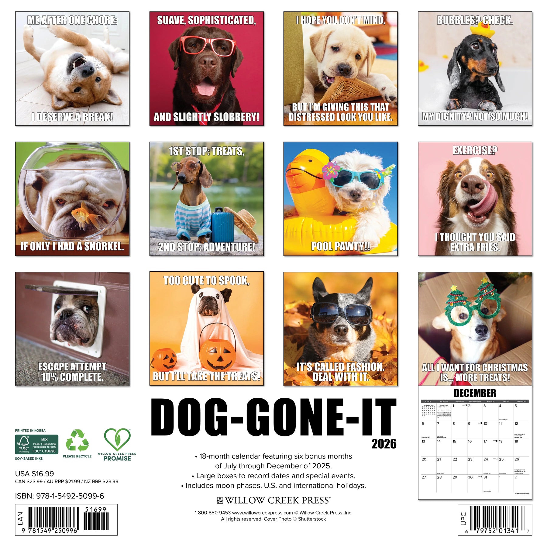 Willow Creek Press - 2026 Dog-Gone-It Calendar