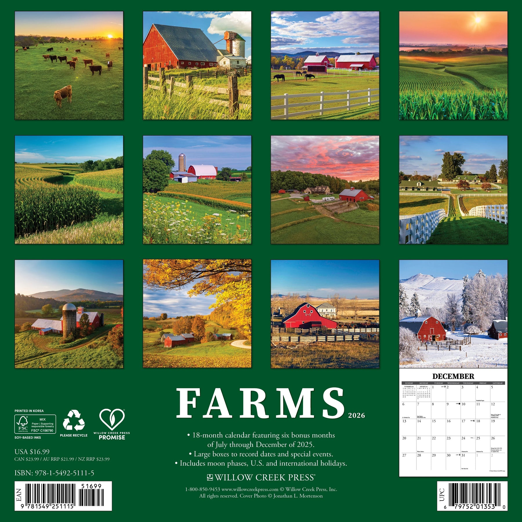 Willow Creek Press - 2026 Farms Calendar