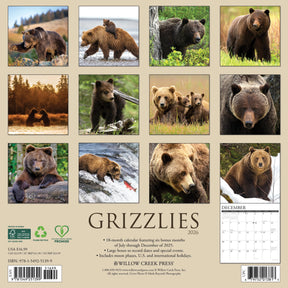 Willow Creek Press - 2026 Grizzlies Calendar