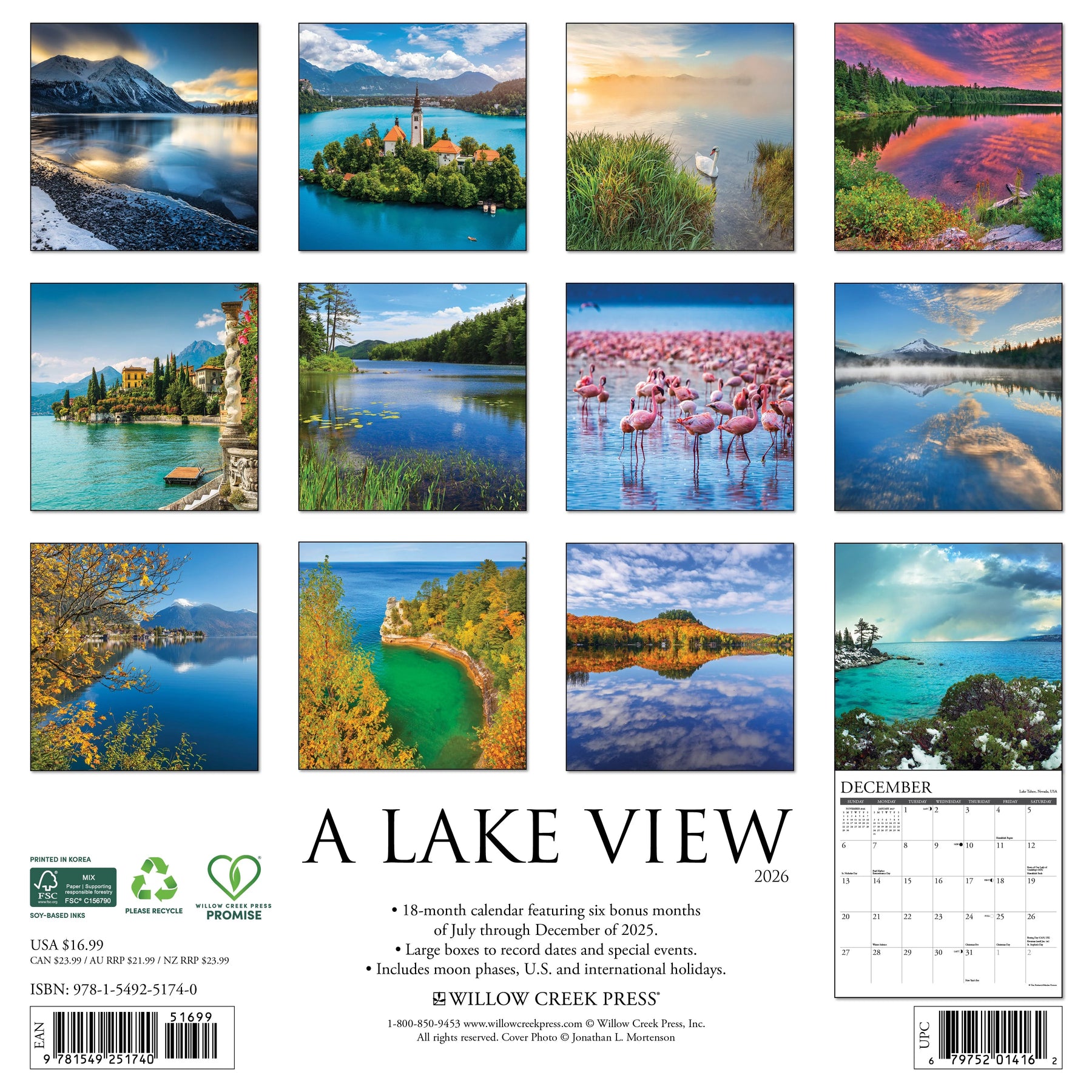 Willow Creek Press - 2026 Lake View Calendar