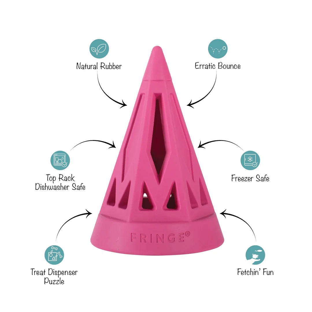 Petshop by Fringe Studio - You Cone Do It! Hot Pink Rubber Dog Toy