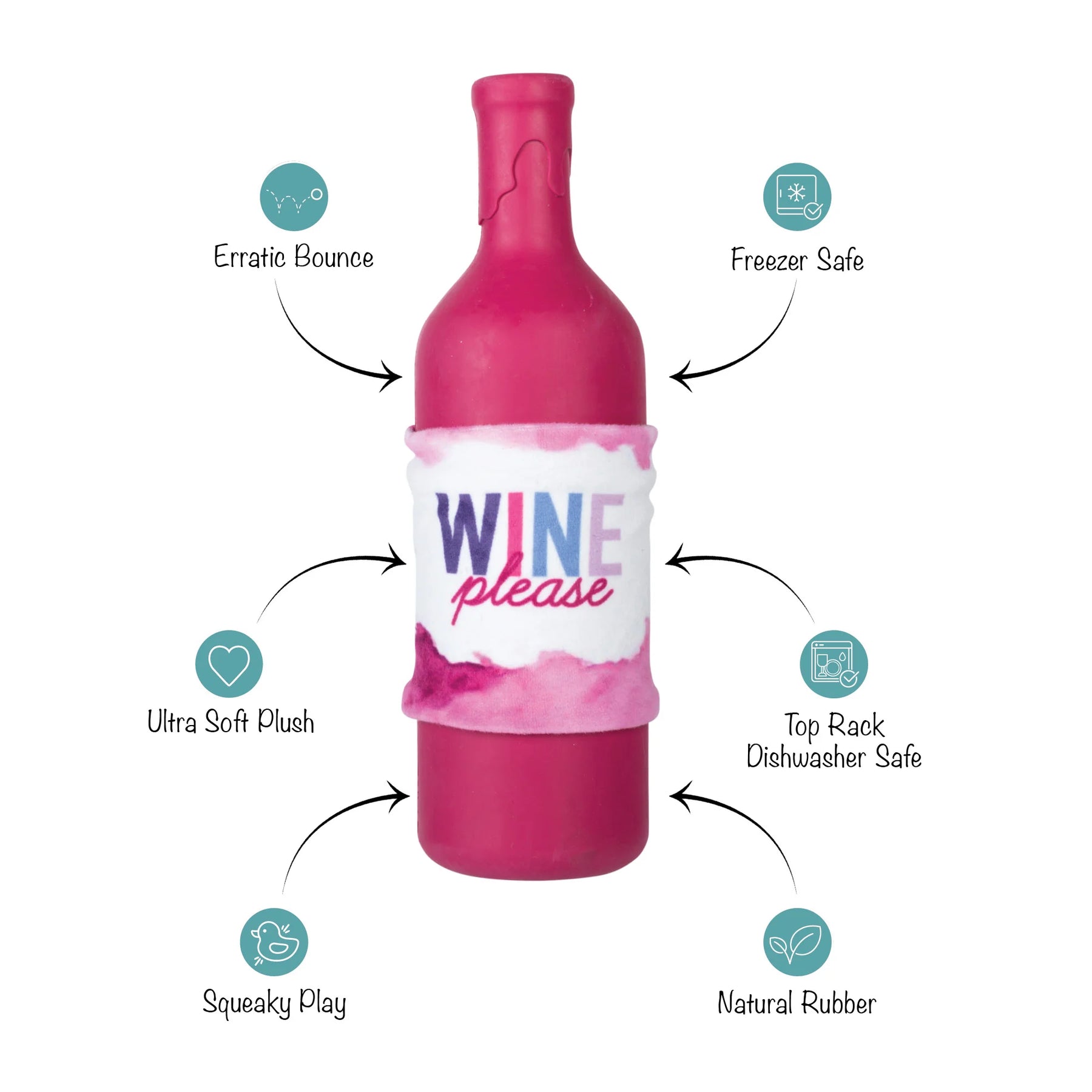 Petshop by Fringe Studio - Dog Toy Wine Please