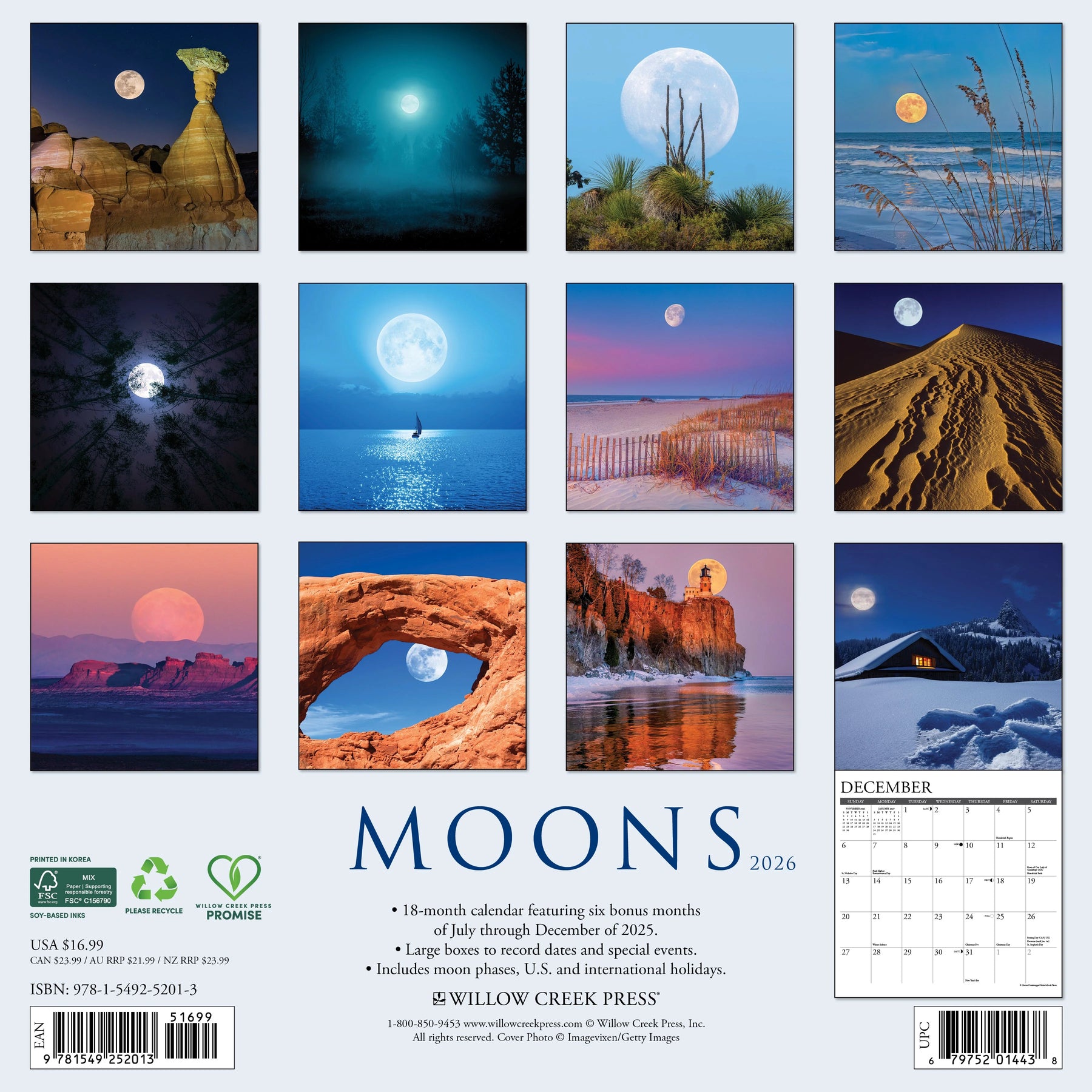 Willow Creek Press - 2026 Moons Calendar