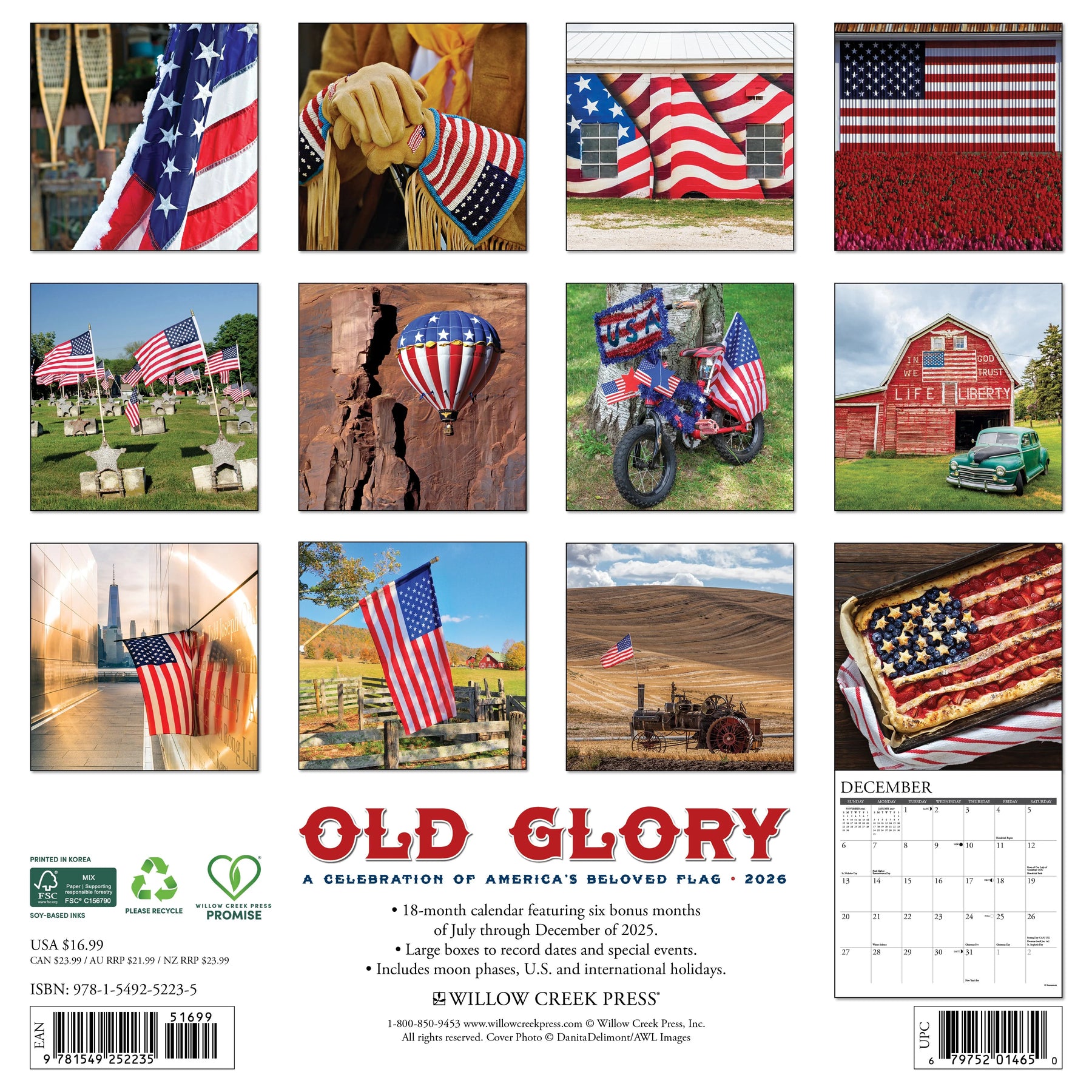 Willow Creek Press - 2026 Old Glory Calendar