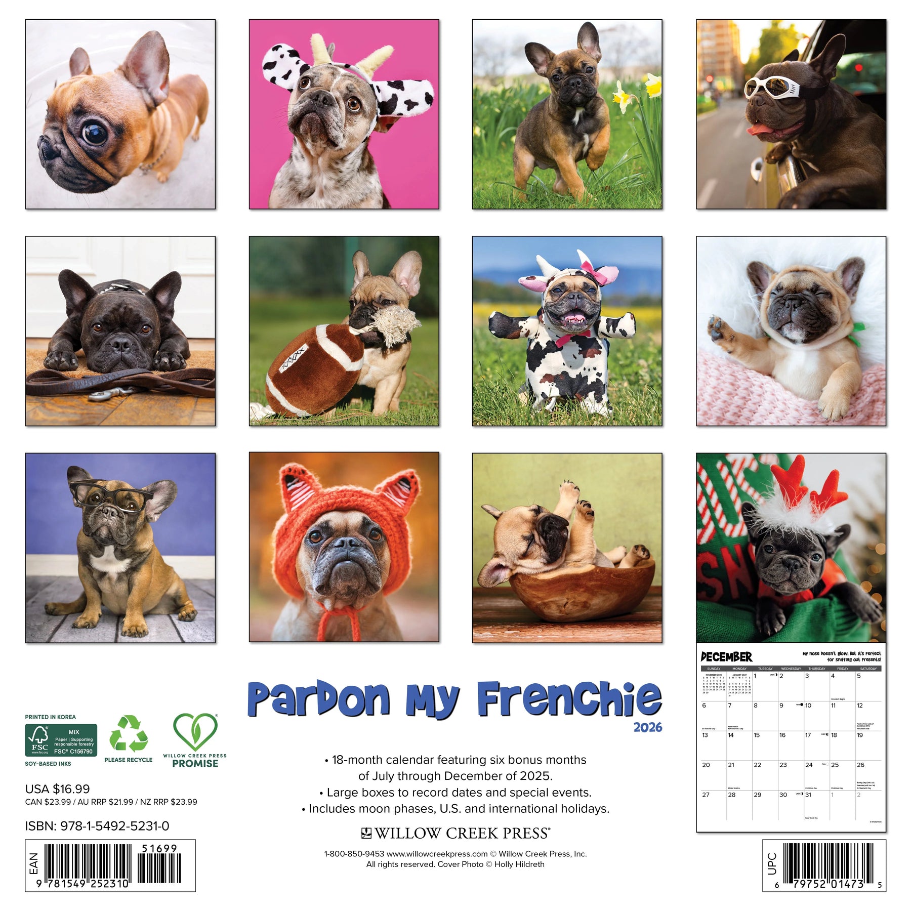 Willow Creek Press - 2026 Pardon My Frenchie Calendar