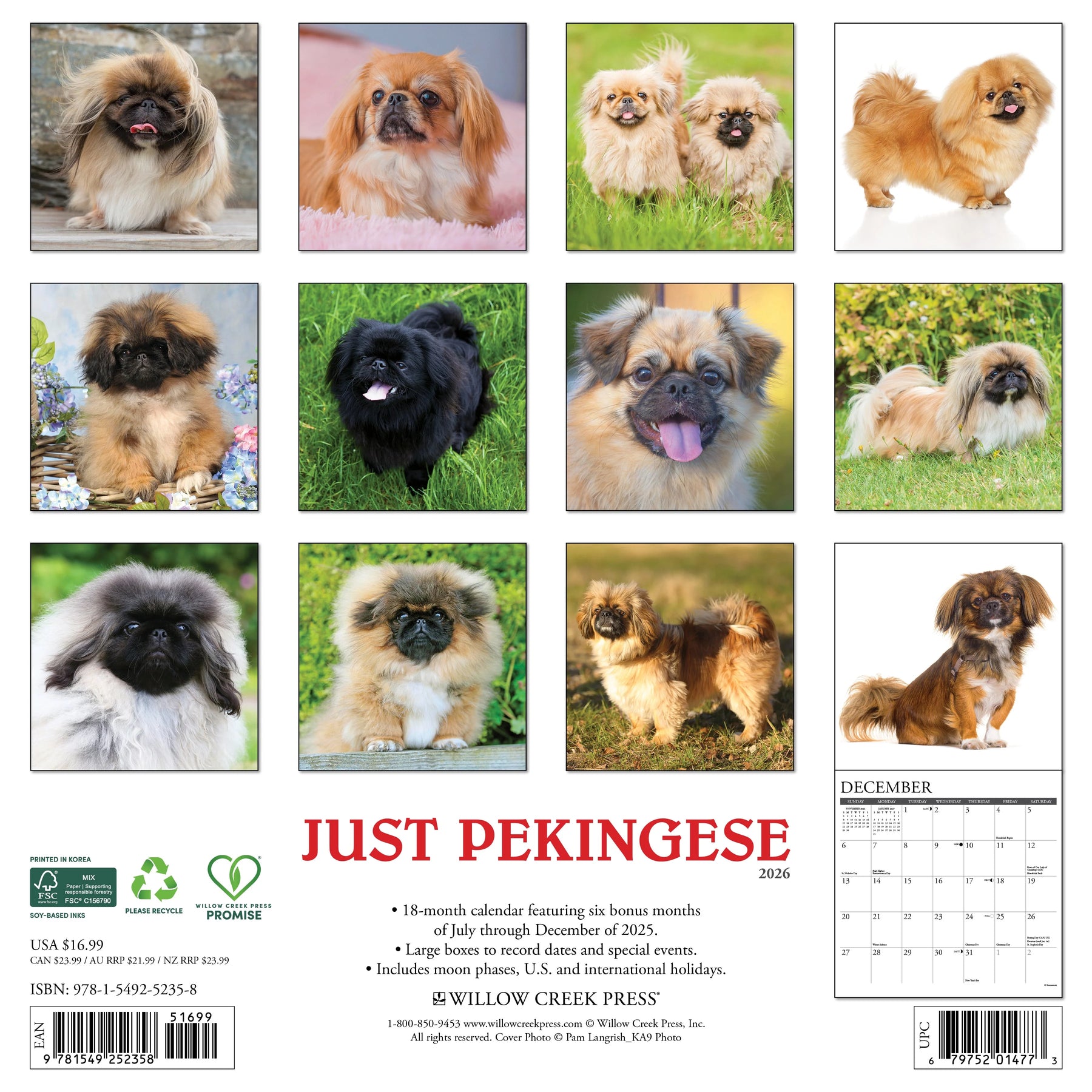 Willow Creek Press - 2026 Pekingese Calendar