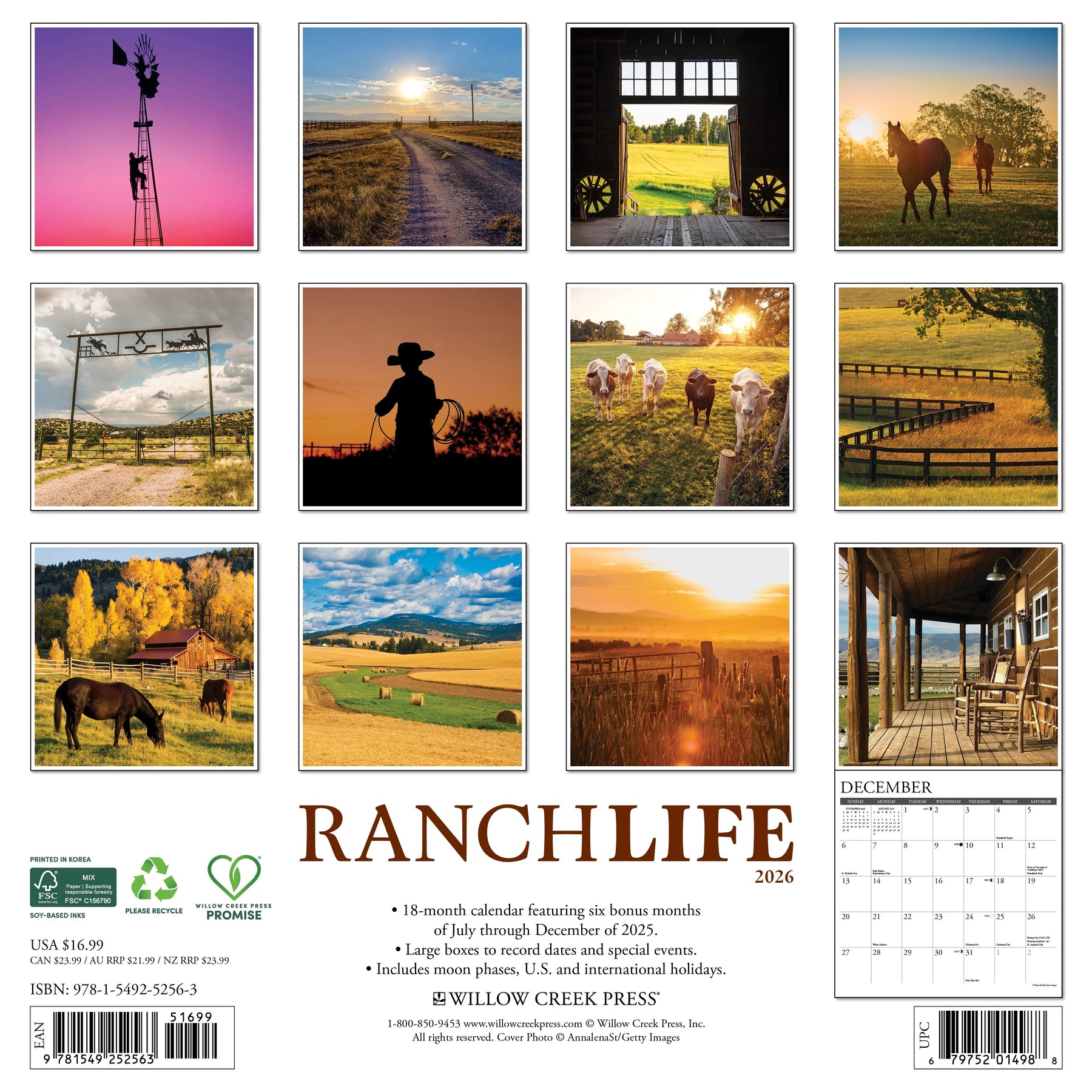 Willow Creek Press - 2026 RanchLife Calendar