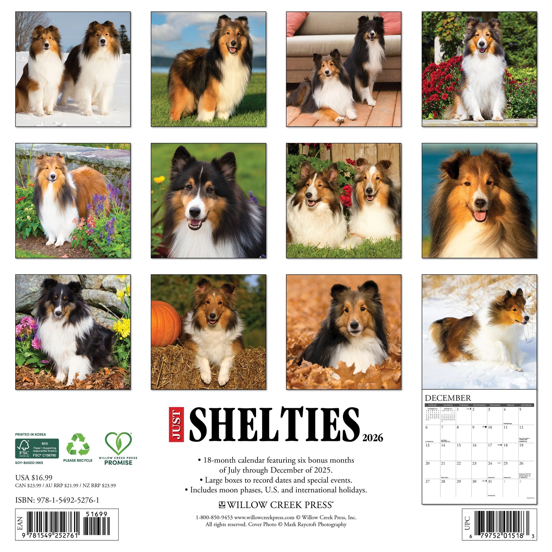 Willow Creek Press - 2026 Shelties Calendar