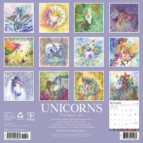 Willow Creek Press - 2026 Unicorns By Sara Burrier Calendar