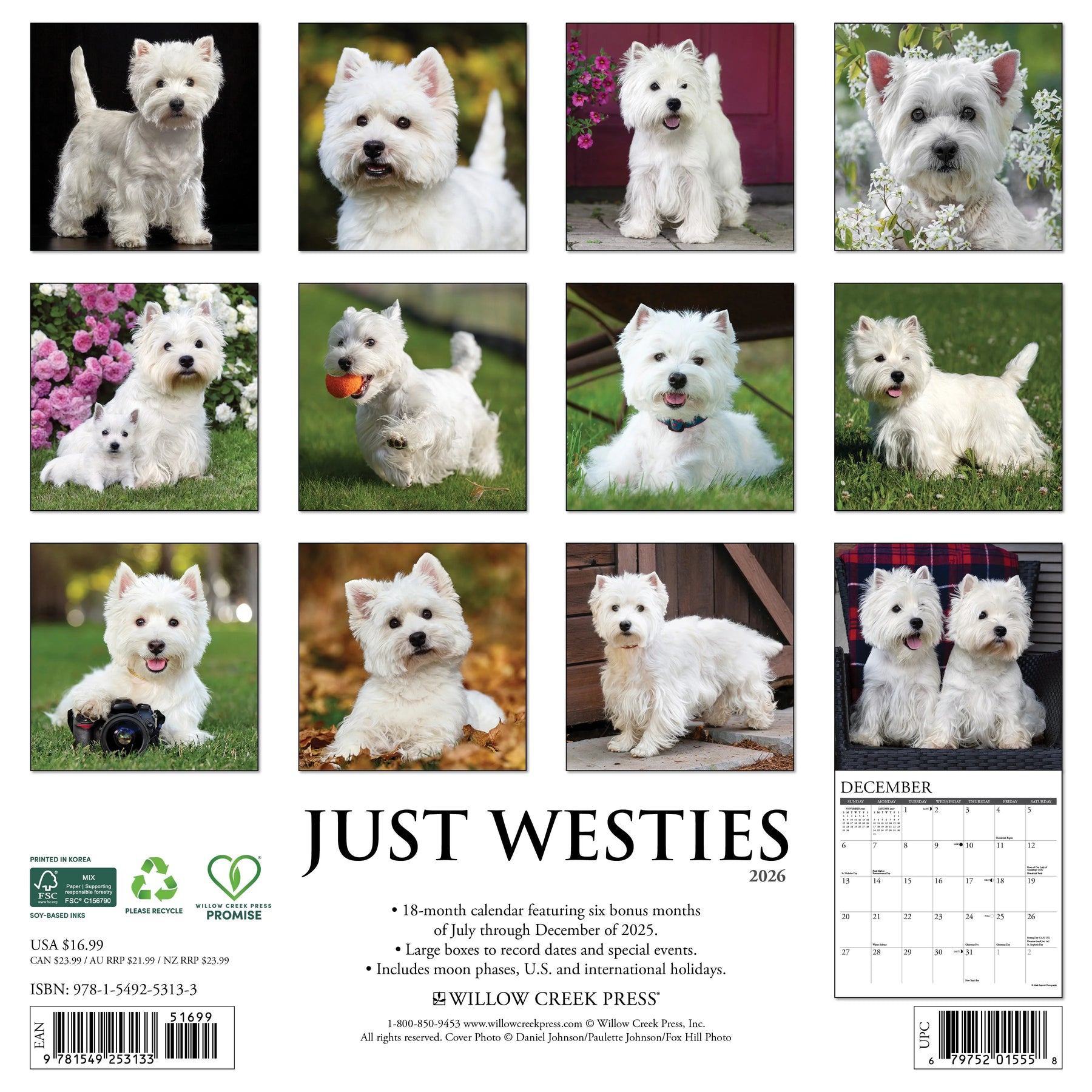 Willow Creek Press - 2026 Westies Calendar