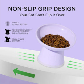 Moon-X USA - Cat Food Bowl Tilted Stress Free Raised 2 Piece Set