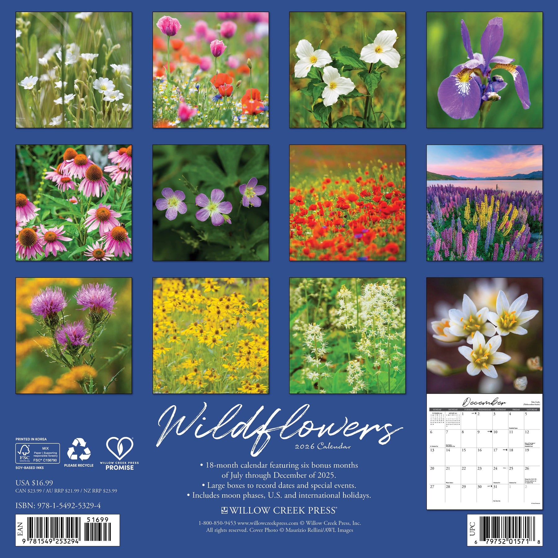 Willow Creek Press - 2026 Wildflowers Calendar