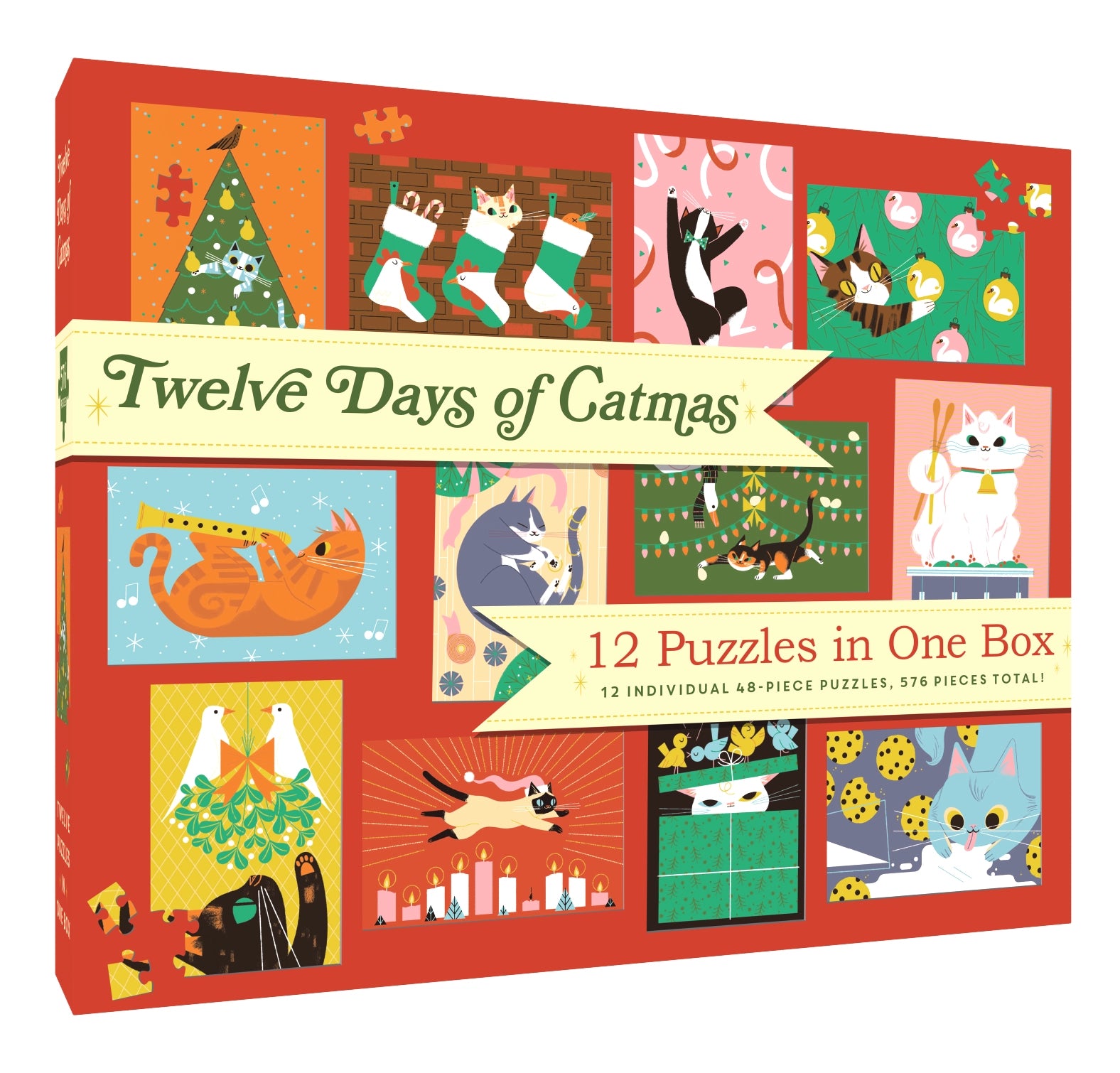 Chronicle-Hachette Book - Puzzle 12 in One Box: Twelve Days of Catmas
