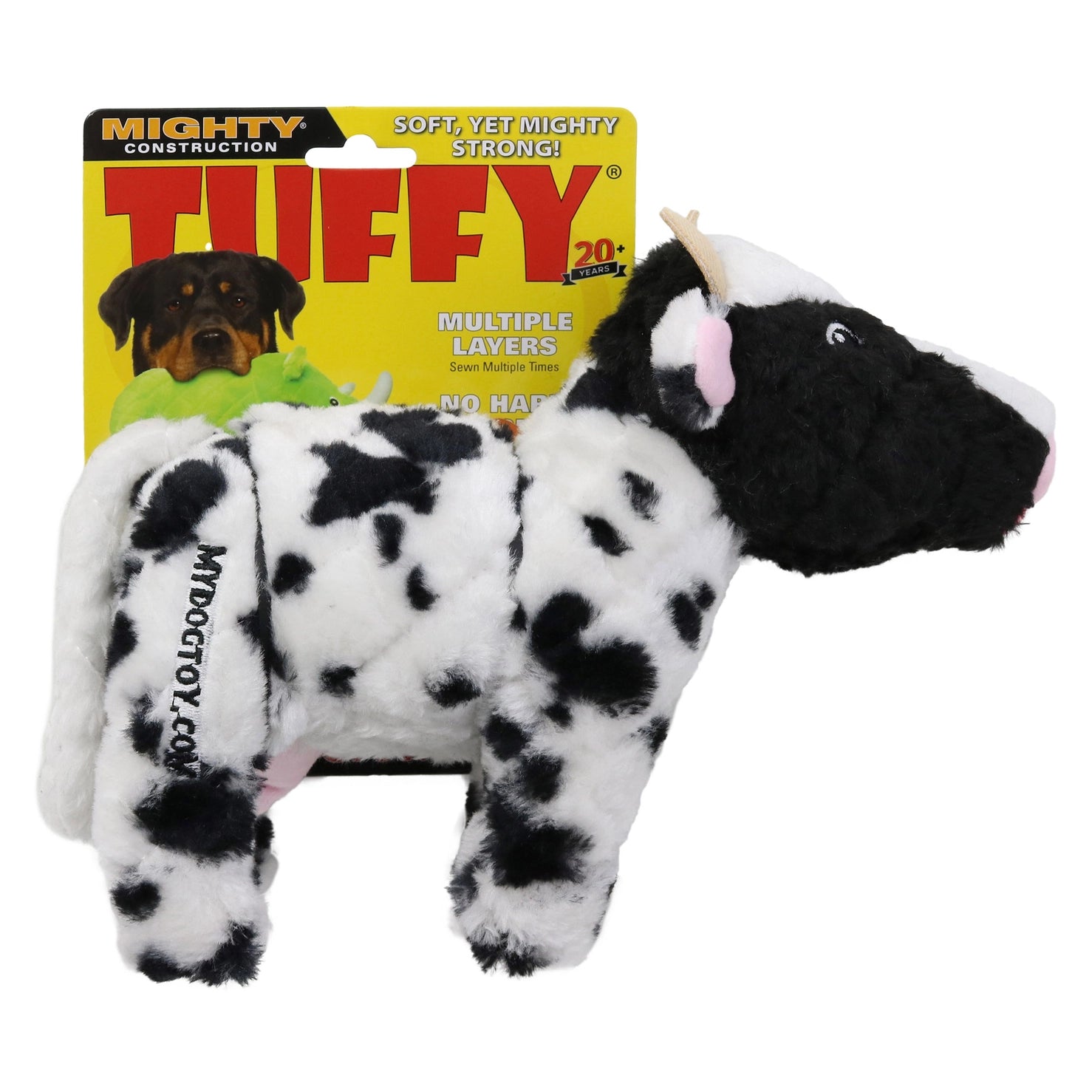 Tuffy Dog Toys - Mighty Farm Cow Plush Squeaky Dog Toy