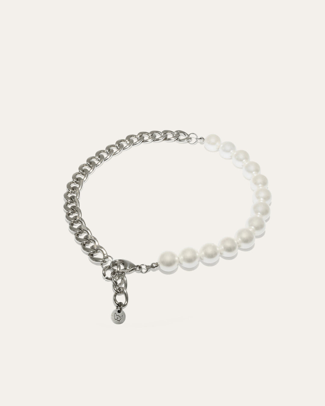 Furry Muse - Lola Necklace Pearl & Silver Chain