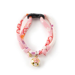 Cat Collar Chirimen Sakura