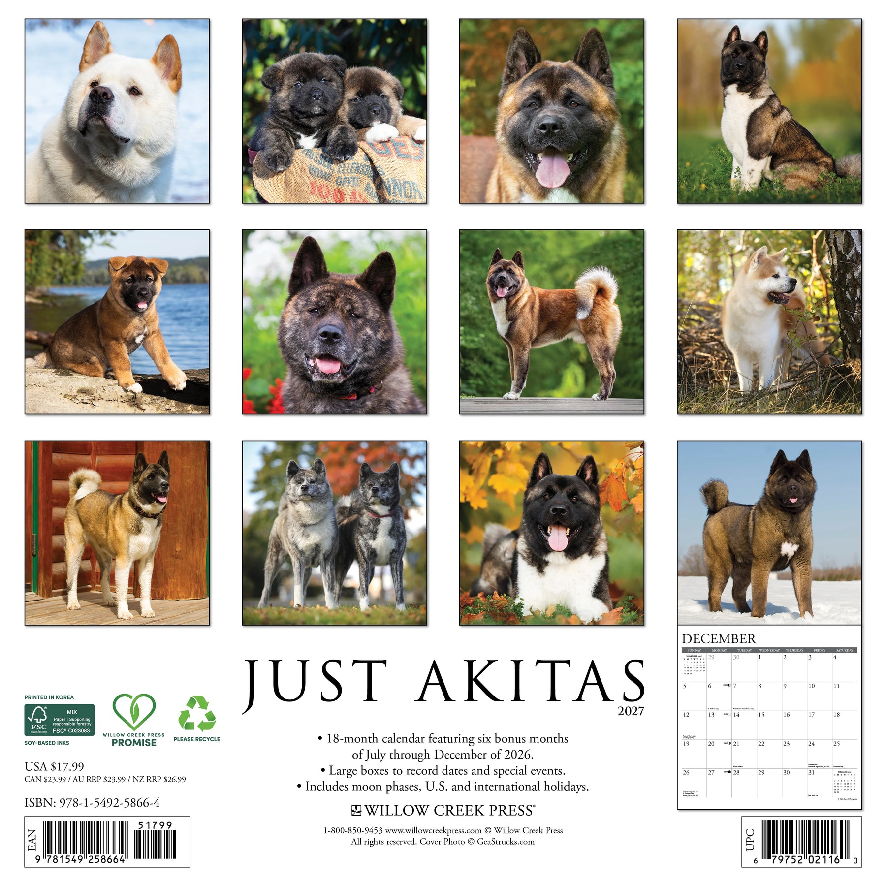 Willow Creek Press - 2027 Akitas