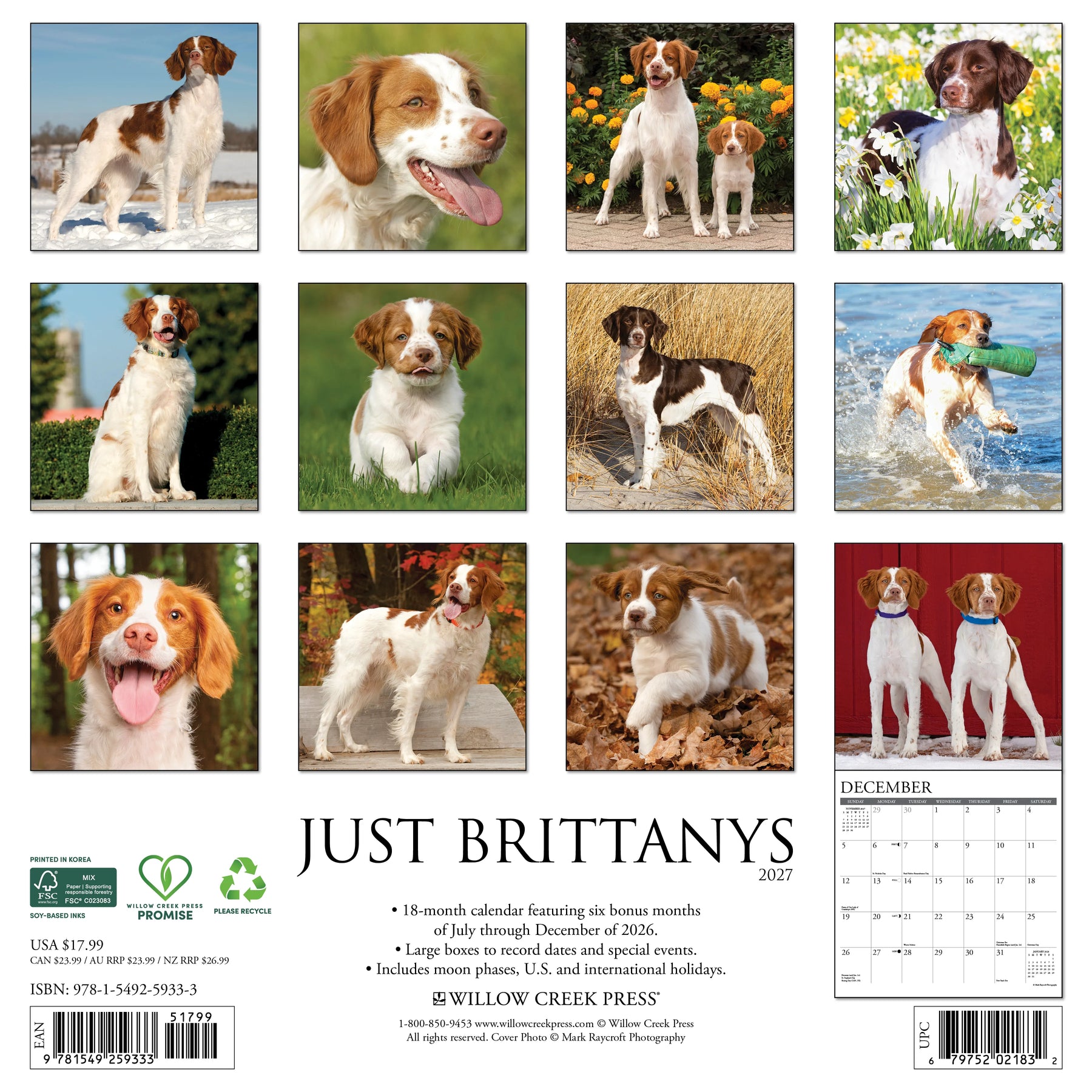Willow Creek Press - 2027 Brittanys Calendar