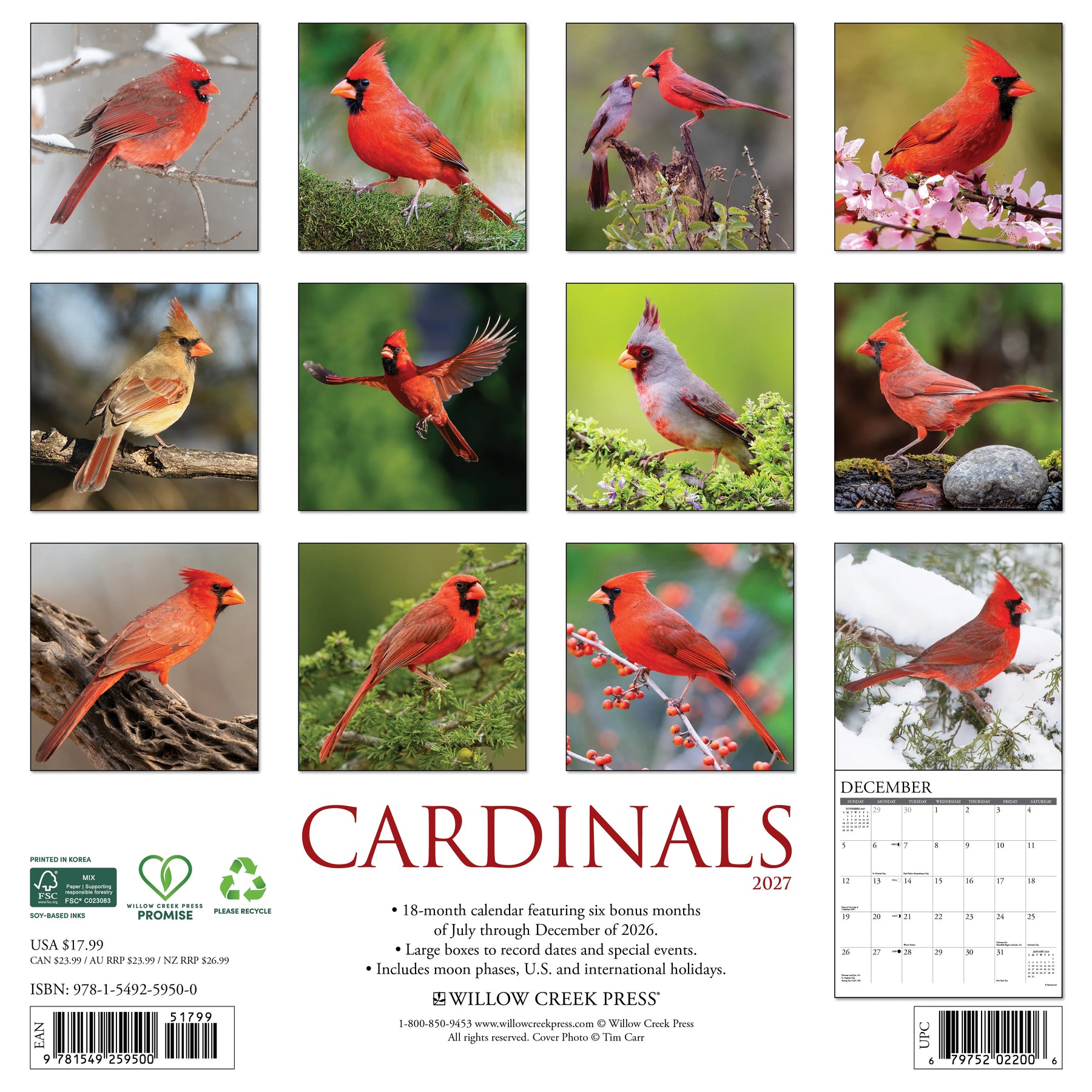 Willow Creek Press - 2027 Cardinals Cardinal