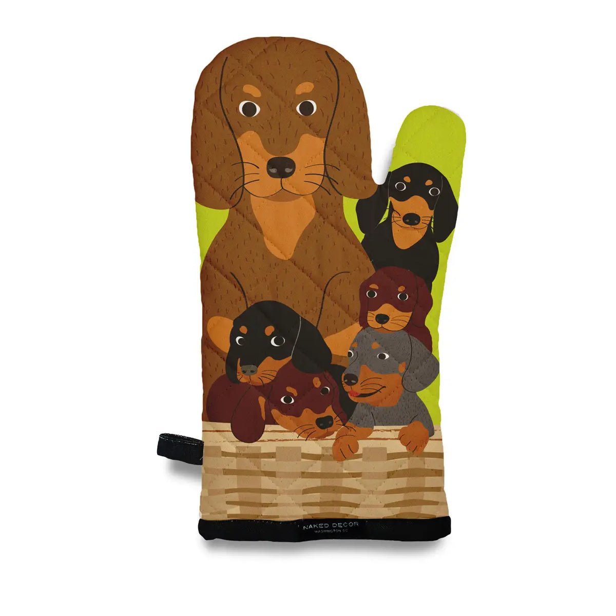 Naked Decor - Dachshunds Doxies in the Basket Oven Mitt