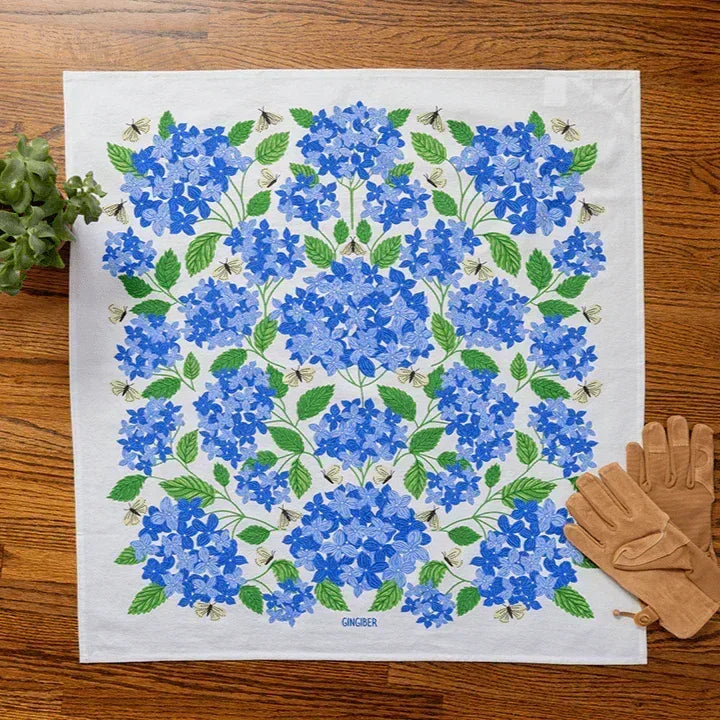 Gingiber - Tea Towel Blue Hydrangeas