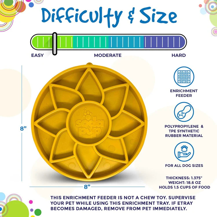 Enrichment Tray Slow Feeder - Sunflower Design