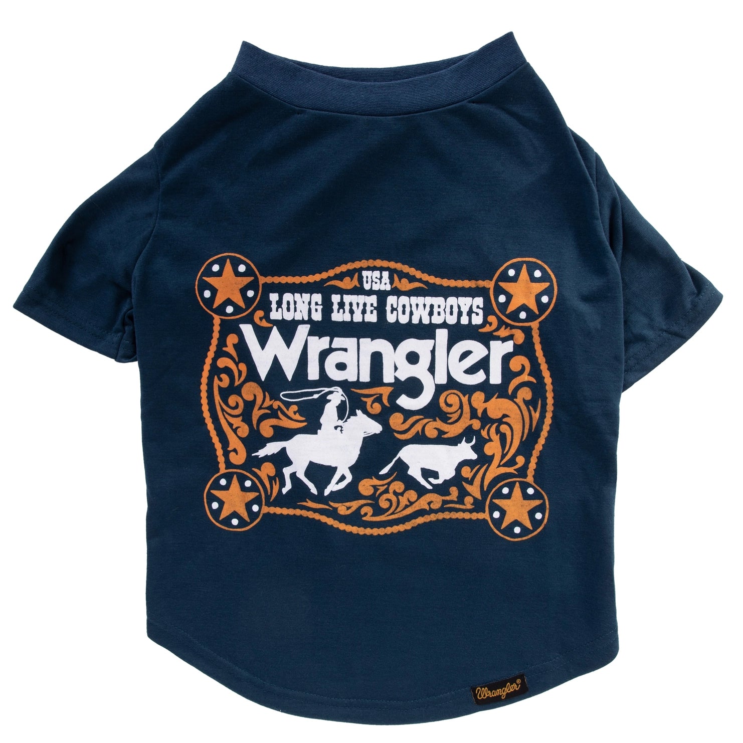 Lexington Pet w/ Wrangler - Dog Tee Long Live Cowboys Navy